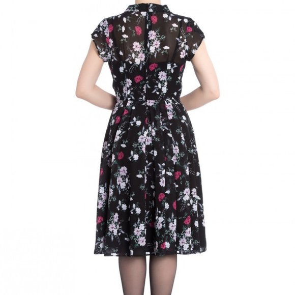 LG New Hell Bunny Belleville Retro 40s Vintage Inspired Floral Dress Modcloth - Picture 2 of 6